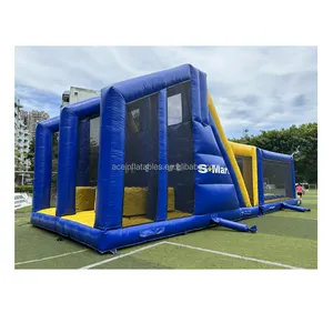 Inflável Jumping Bag Air Stunt Jump Platform Zero Shock Inflável Obstáculos Course Jogos 5K run inflável Freefall