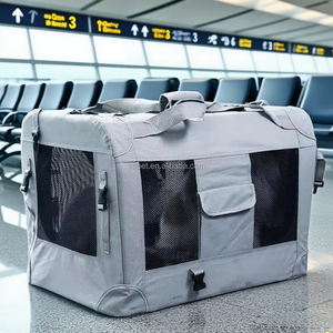 Cage de transport pour chien et <span class=keywords><strong>chat</strong></span> personnalisée cage de transport pour chien chenil pliable portable en tissu doux pour animaux de compagnie avec tapis polaire et sac de nourriture - Product Image 6