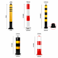 Bollards en acier intégrés/fixes personnalisés avec bandes hautement réfléchissantes ; Bollards amovibles certifiés ISO avec serrures à clé.