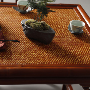 Ming Style <b>Bamboo</b> Square Tea <b>Table</b> Set 5 Piece Traditional Chinese Design For Afternoon Tea - Product Image 2