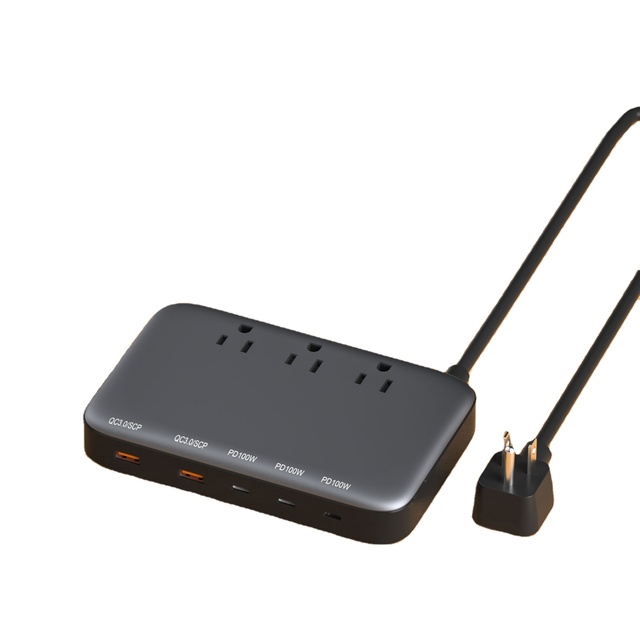 130W Us Plug Desktop Usb Pd Fast Charging Smart Universal Power Strip Gan Ac Outlet Surge Protector for Laptop Extension Socket