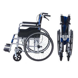 Il produttore fornisce direttamente la sedia a rotelle in acciaio pieghevole manuale con cuscino in tessuto Oxford per uso anziano negli ospedali - Product Image 4