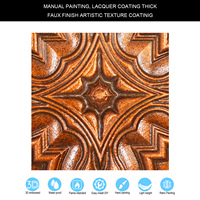 Plafonds carrés 3D artistiques en PVC 2'x2' avec livraison incluse, ignifuges, étanches, design vintage, grille de plafond en cuivre archaïque