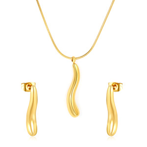 Conjunto de Collar y Pendientes con Colgante Irregular en Tono Dorado para Mujer, Joyería de Aleación de Zinc, Regalo de Moda - Product Image 5