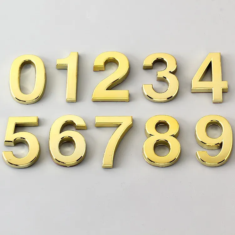 Wholesale 0-9 3d Metal Alphabet Badge Chrome Letters Numbers Logo Stickers Car Accessories Stickers Chrome Letter Car Emblem