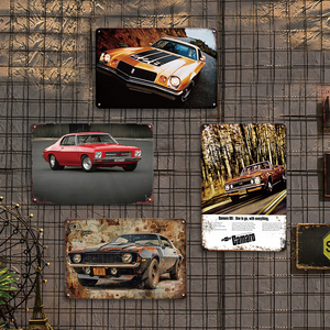 Targa in Metallo Classica Camaro Muscle Car, Decorazione <span class=keywords><strong>Vintage</strong></span> per Garage, Man Cave, Poster da Parete per Appassionati di Auto - Product Image 4