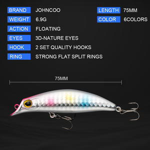 JOHNCOO — leurre méné flottant en eau salée, appât artificiel idéal pour la pêche au <span class=keywords><strong>brochet</strong></span>, nouveau modèle de 2021 - Product Image 2