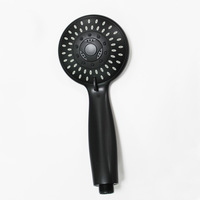 GEE-N ABS Chrome Pommeau de douche à main noir 5 fonctions avec jet doux et valve en céramique à poignée unique pour salle de bain