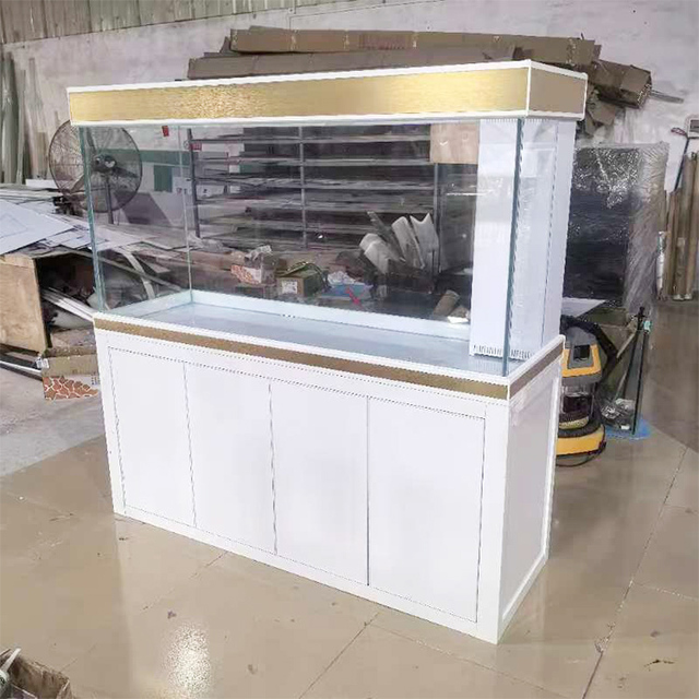 Freshwater Fish Tank Aluminum Frame PC Cabinet with Bottom Filter System Glass Aquarium for Home Use