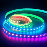 Bande LED adressable WS2815 RGBIC DC24V 96 LED/m, coupable toutes les 1 cm, alimentation à une extrémité, max 10 m, sans chute de tension pour projets de signalétique haut de gamme