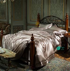 Oeko Tex6Aグレードシルクシーツキングサイズ100% シルクシーツ19mmピュアシルクベッドシーツマルベリー寝具セット - Product Image 1