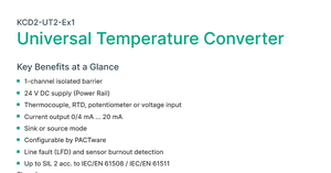 Nouveau et original P+F Barrière de sécurité KCD2-UT2-Ex1 Convertisseur de température universel 24V 1 canal isolé - Product Image 4