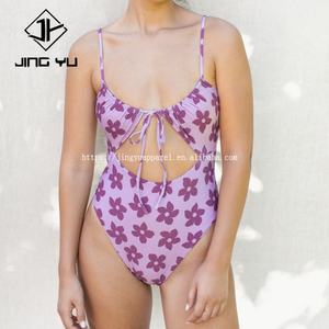 Traje de Baño de Una Pieza de Alta Calidad 2024 para Mujer, Trajes de Baño con Estampado Hawaiano, Traje de Baño de Una Pieza de Corte Alto sin Costuras OEM - Product Image 2