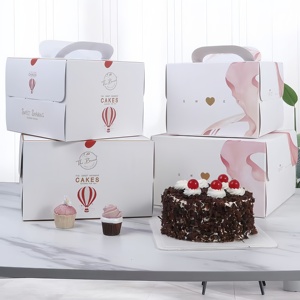 Bán Buôn Trắng Trong Suốt 3 4 6 8 Inch Bánh Hộp Với Cửa Sổ Sang Trọng Cupcake Pastry Bánh Bao Bì Hộp Giấy Với Xử Lý Khay - Product Image 3