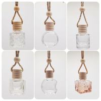Diffuseur de parfum de luxe pour voiture 6/8/10 ml avec bouchon en bois et cordon réglable en verre pour désodorisant