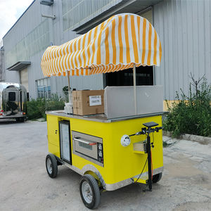 Chariot de cuisine mobile personnalisable avec système électrique pour barbecue et gaufres, chariot à hot-dogs facile à pousser à la main, camions de restauration mobiles - Product Image 1