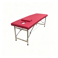 Table de massage portable confortable à 2 sections, pieds en acier inoxydable, pliable, lit de spa beauté