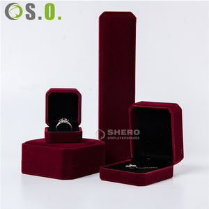 Luxury <b>pink</b> Red Black Velvet Pendant Jewelry Packaging <b>Box</b> for Earring - Product Image 4