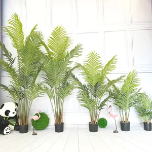中国批发Dypsis Lutescens盆景仿真植物家居装饰假棕榈树植物人造室内树