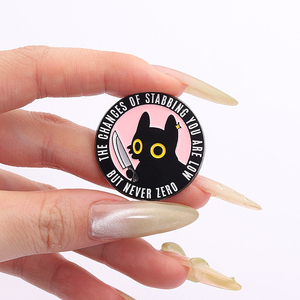 I Enjoy Danger esmalte Pin Animal de dibujos animados sosteniendo daga broche mochila solapa insignia joyería regalo para amigos - Product Image 4