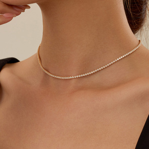 Collares de Cadena de Tenis de Plata de Ley 925 con Circonitas Finas para Mujer, Chapado en Oro de 18k, Joyería de Lujo para Bodas - Product Image 4