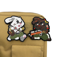 Accessoires écologiques en PVC 3D en forme de lapin lumineux pour gilets et sacs