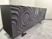 Revêtement mural en bois sculpté CNC, panneau en bois texturé 3D, revêtement mural décoratif écologique pour mur de fond de télévision