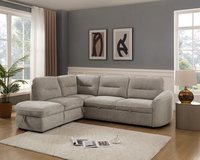 Canapé d'angle en tissu de style européen moderne avec rangement, canapé-lit pliable pour salon