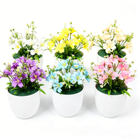 Mini-bonsaï de Dianthus artificiel réaliste de qualité professionnelle, fleurs en soie en pot, style nordique, pour Noël, décoration moderne pour entreprises et maisons