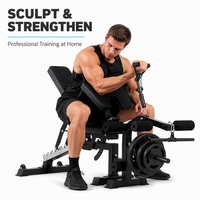 Banc de musculation multifonctionnel réglable et pliable en acier et PU pour usage commercial, idéal pour les sit-ups et les press d'orteils