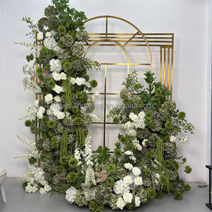 Arco Floreale Artificiale in Poliestere Bianco e Verde, Supporto per Fiori a Mezzaluna Curva per <span class=keywords><strong>Sfondo</strong></span> Matrimonio ed Eventi - Product Image 3