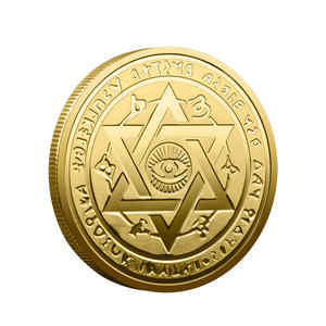 عملة تذكارية معدنية بتصميم إله الشمس المصري (آر) ثنائية اللون، تحفة فنية قابلة للتجميع وديكور - Product Image 3