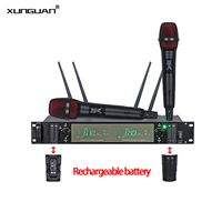 Microphone sans fil UHF CD-13 1.5U 250M True Diversity avec 4 batteries rechargeables, portatif, pour salle de karaoké, église, spectacle, conférence