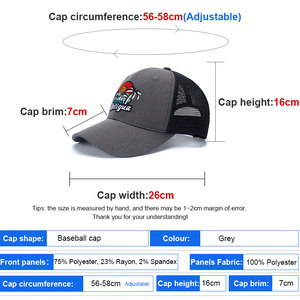 Casquette de baseball en coton gris à visière incurvée, avec logo brodé rétro personnalisé, pour le sport, l'été et les voyages en extérieur – Vente en gros, Nouveauté - Product Image 2