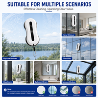Robot de nettoyage de fenêtres intelligent, nettoyeur de fenêtres automatique avec double pulvérisation d'eau, corps ultra fin, aspiration de 3000 Pa