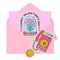 Feuille d'autocollants personnalisés en vinyle imperméable et écologique, prédécoupés, vente en gros, pour la Saint-Valentin, décoration et cadeaux