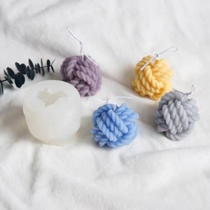 Yarn Ball Silicone <b>Mold</b> For <b>Candle</b> Cake Jelly Making Christmas Decoration Customizable Shape Transparent White - Product Image 3