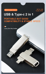 Kinh Doanh Các Mặt Hàng Khuyến Mại Thời Trang Hàng Đầu Tùy Chỉnh 8GB 16GB USB 3.0 OTG Stick Giá Rẻ 2-Trong-1 Kim Loại Key Phong Cách Ổ Đĩa Flash - Product Image 3