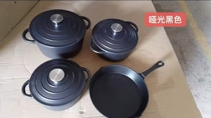 Ensemble de 4 casseroles en fonte émaillée empilables, gain de place, rangement - Product Image 4