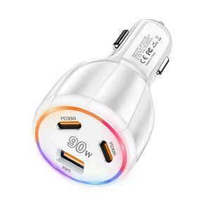Dual Usb C Autolader Pd Snel Opladen Sigarettenaansteker <span class=keywords><strong>3</strong></span>-Poort 90W Qc3.0 Type Cusb Een Autolader Adapter Voor Mobiele Telefoon - Product Image 3