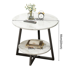 <span class=keywords><strong>Table</strong></span> d'appoint de gros pour usine <span class=keywords><strong>avec</strong></span> étagère de rangement à 2 niveaux, <span class=keywords><strong>table</strong></span> de canapé <span class=keywords><strong>ronde</strong></span> <span class=keywords><strong>avec</strong></span> finition marbre et base cruciforme - Product Image 6