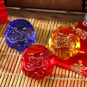 Adorno de cristal con cabeza de Bodhidharma, tallado en relieve, decoración del hogar, regalo para amigos - Product Image 4