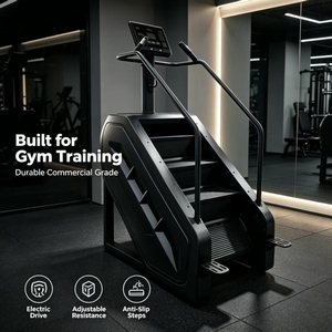 Máquina de Escalada de Lujo Totalmente Negra con Estructura Amortiguadora para Entrenamiento de Cuerpo Completo y Quema de Grasa - Product Image 5