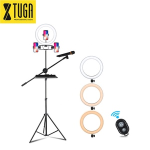 Nuevos productos anillo de luz autofoto con trípode con teléfono <span class=keywords><strong>celular</strong></span> soporte - Product Image 1