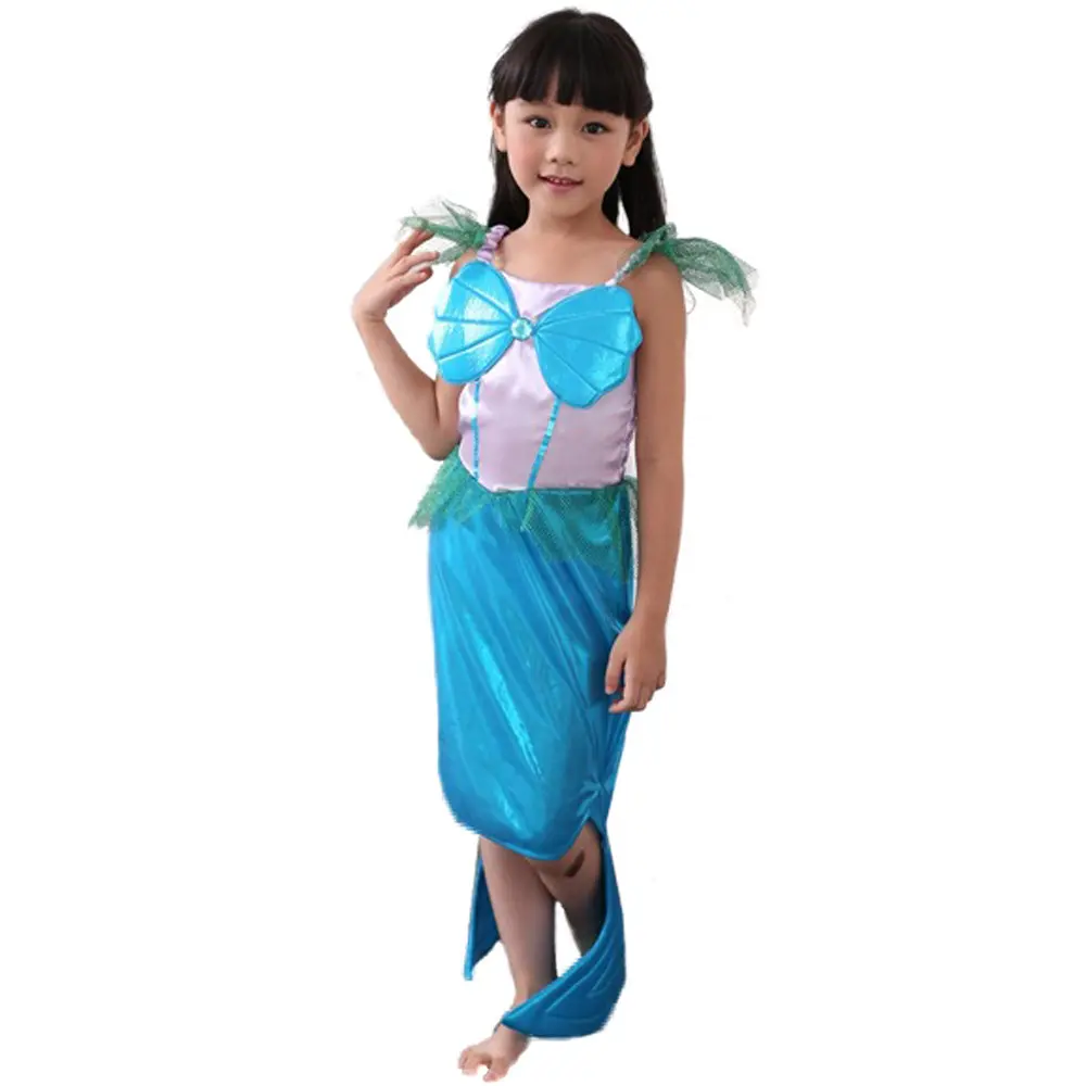 Bán Buôn Cô Gái Màu Xanh Halloween Nàng Tiên Cá Công Chúa Ăn Mặc Mermaid Costume Cosplay Cho Trẻ Em