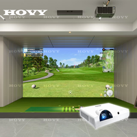 Simulateur de golf HOVY pour la maison, écran 3D avec moniteur de lancement et analyseur de swing, système d'entraînement d'hiver en intérieur, parcours virtuels