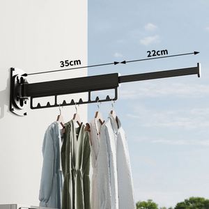 Metal Folding <b>Wall</b> Laundry Wire <b>Clothes</b> Floor <b>Drying</b> Rod <b>Rack</b> Premium Outdoor Hangers Garment for Baby <b>Clothes</b> Custom Logo - Product Image 6