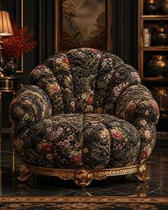 Tissu d'ameublement japonais Kinran de qualité supérieure au mètre, textile décoratif floral inspiré du brocart pour fauteuil et ottoman - Product Image 3