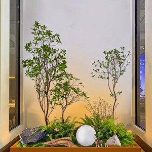 Décoration de club d'aménagement paysager <span class=keywords><strong>en</strong></span> <span class=keywords><strong>bois</strong></span> massif de haut niveau <span class=keywords><strong>petit</strong></span> arbre arbre vert artificiel réaliste - Product Image 3
