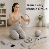 Ensemble de fitness XLAN Yoga Pilates : Tapis de yoga, haltères en silicone et acier, anneau de musculation, barre d'haltères – Usage commercial unisexe